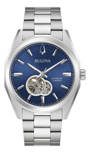 Reloj Hombre Bulova 96a275 Classic Automático Surveyor M Color de la malla Acero Color del bisel Acero Color del fondo Azul