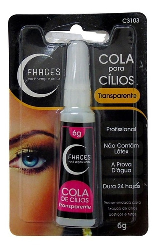 Cola Para Cilios Transparente C3103 Fhaces 6g Cor Água