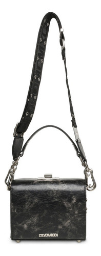 Bolsa Crossbody Bnoya-b Black/silver Steve Madden Bags Acabado de los herrajes Níquel Correa de hombro Negro Diseño de la tela Lisa