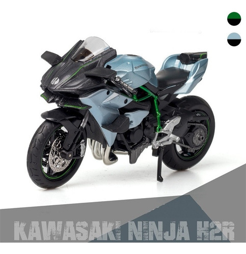 Kawasaki H2r Miniatura Moto Metálica Con Luz Y Sonido 1:12