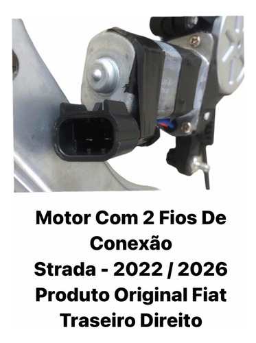 Máquina Vidro Com Motor Fiat Strada Tras.direita
