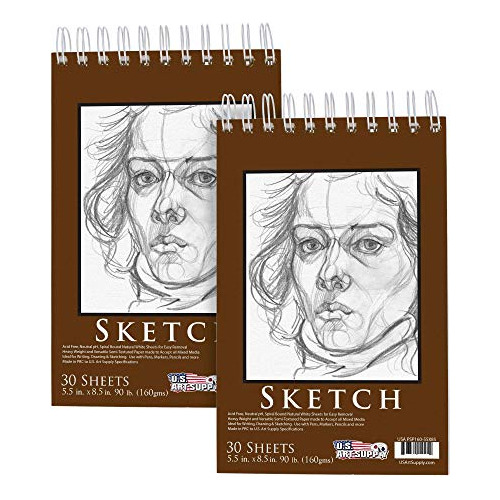 2x Cuaderno De Bocetos De 14x22cm - U.s. Art Supply