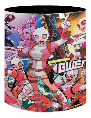 Caneca De Porcelana Vilã Marvel Gwenpool Rosa Quadrinhos