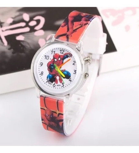 Reloj Spiderman Hombre Araña Para Niño Infantil Con Luz