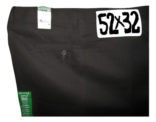 Pantalon Negro Casual/ Vestir De Hombre Talla 52x32 George