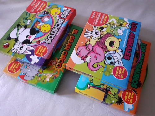 Set De 4 Valijas P Niños Cuento + Rompecabezas + Stickers X4