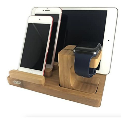 Soporte Bambu Para iPhone Compatible Con Apple Watch Y iPad