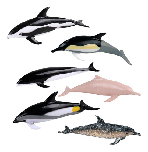 6 Piezas Mini Figuras De Delfines Modelo Colección De