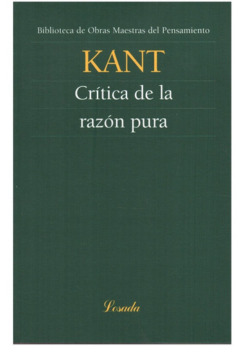 Critica De La Razon Pura - Kant - Losada