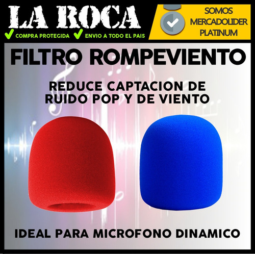 Imagen 4 de 10 de Rompevientos Filtro Anti Pop Para Microfonos - La Roca