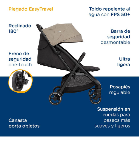 Pact Pro Carriola Para Bebé Cochecito 3 En 1 Ligero Con