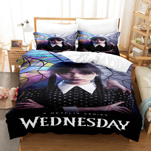 Juego De Cama Doble Wednesday Addams, Regalo De Cumpleaños