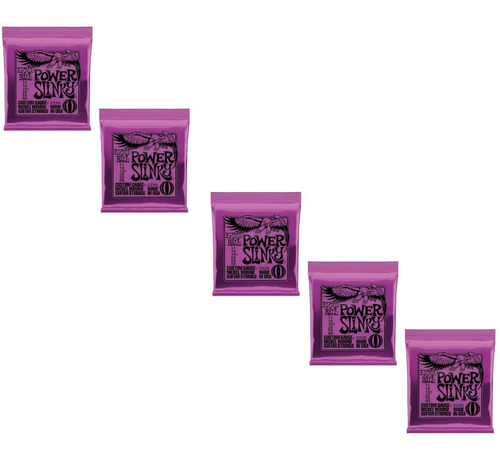 Jogo De Cordas Guitarra 011 Ernie Ball Power Slinky 5 Pack