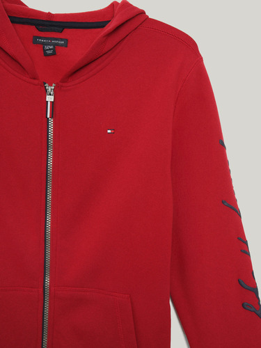 Polerón Hoodie De Niño Log Script Rojo Tommy Hilfiger