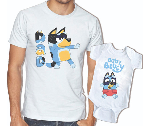 Dúo Playera Y Pañalero Día Del Padre Bluey Baby