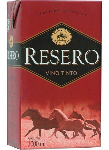 Pack X 18 Unid. Vino  Tinto Tb 1 Lt Resero Vinos En Tetra B