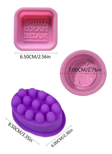 Set 3 Molde Silicon Jabon Hecho A Mano Trebol Masaje Spa Aro