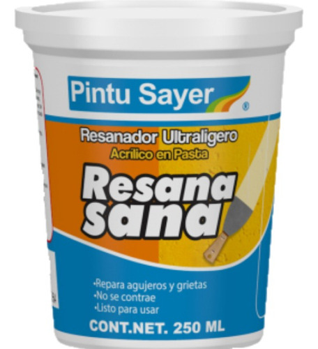 Resanador Para Muros Acrilico En Pasta Blanco 250 Ml Sayer