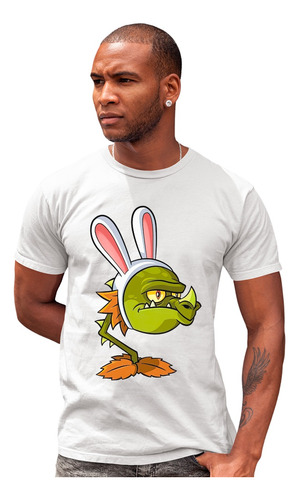 Cleen Blanca Playera Plantas Zombies Boca Dragon Conejo