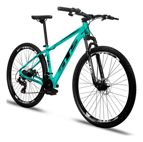 Bicicleta Aro 29 Gts Supreme Quadro Aluminio 24v Freio Disco Cor Verde Agua/Preto Tamanho do quadro 21 "