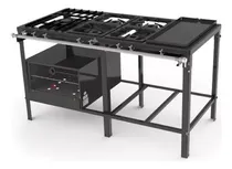 Comprar Cocina 5h + Plancha Y  Horno Piso De Chapa- Oliveras Eq. Negro