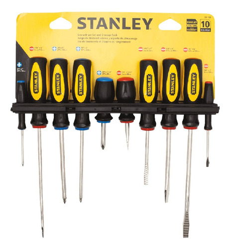 Kit De 10 Destornilladores Stanley Economico 60-100