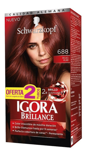 Tinte Igora Kit 688 Rojo Rubí