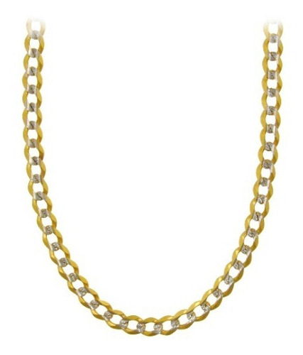Cadena Barbada Diamantada 4 Mm X 55 Cm Oro Sólido 14k Color Amarillo