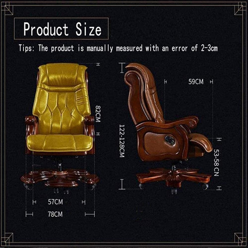 Silla De Escritorio Giratoria Ajustable De Cuero Con