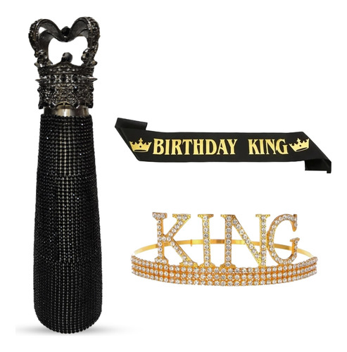 Juego De Diadema Y Banda De Cumpleaños Con Botella Aislante