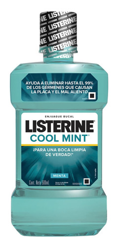 Enjuague Bucal Listerine Cool Mint Frescura Intensa X 500 Ml