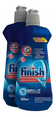 Pack X2 Lavatrastes Liquido Finish Abrillantador 400ml C/u