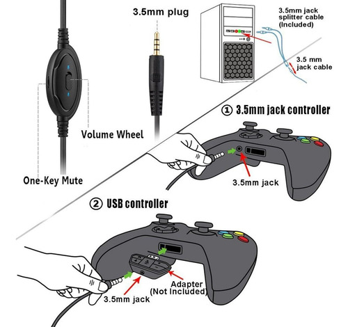 Auriculares Gaming Masacegon H-10 Con Sonido Surround Y