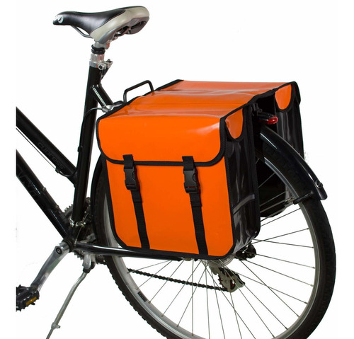 Alforjas Dobles Impermeables Para Bicicleta Naranja