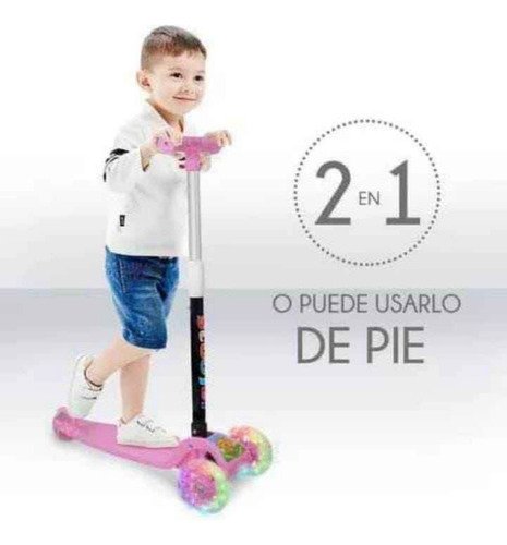 Scooter Patín Del Desmontable Luces Led Dos En Uno
