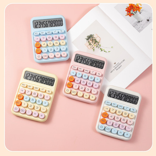 Calculadora Colorida De Mesa Simples 12 Digitos Pequena