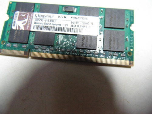 Memória Notebook Kingston 1gb Ddr2 Kvr 667 Toshiba Dynabook (Usado)