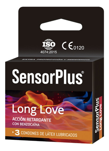 3 Preservativos Sensor Plus Long Love / Acción Retardante