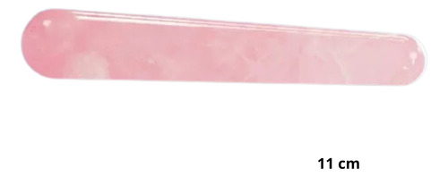 Vara De Cuarzo Rosa Tallada Para Masaje 10 Cm Y Rodillo