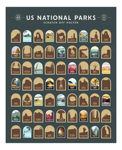 Póster Rascable De Los Parques Nacionales De Ee. Uu. De Enno