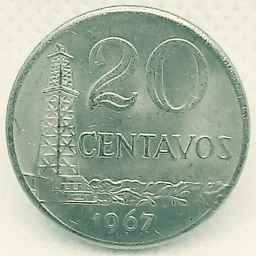 Moneda Brasil 20 Centavos 1967