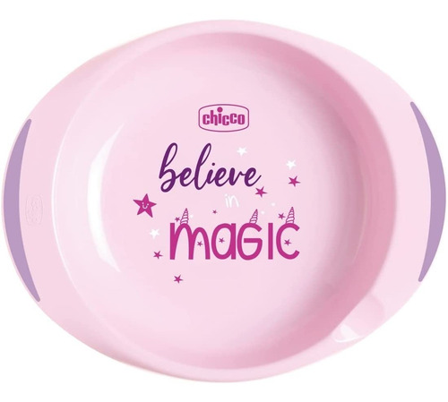 Set De Platos X2  Chicco Belive Magic Rosa 12m+ Bemar Babys