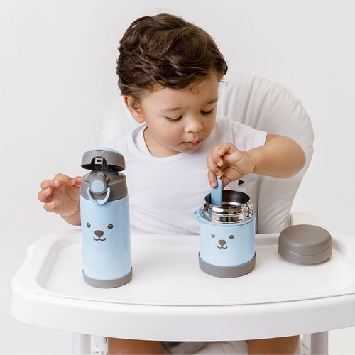 Imagem 2 de 7 de Pote Térmico Infantil Aço Inox Papinha Bebê 320ml C/ Talher
