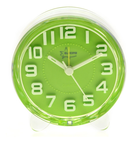 Imagen 2 de 5 de Reloj Despertador Redondo Europa Con Luz Acrilico Eu Pt186