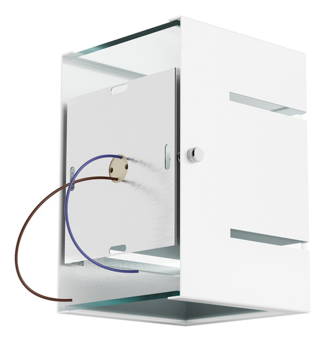 Arandela Externa Luminária 2 Frisos 2 Fachos Cor Branco Alumínio Mf115 + Led G9 Branco Frio 5w Mega Forte Iluminação
