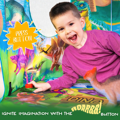 Tienda De Campaña W&o Dino Paradise Con Botón De Rugido, Jug