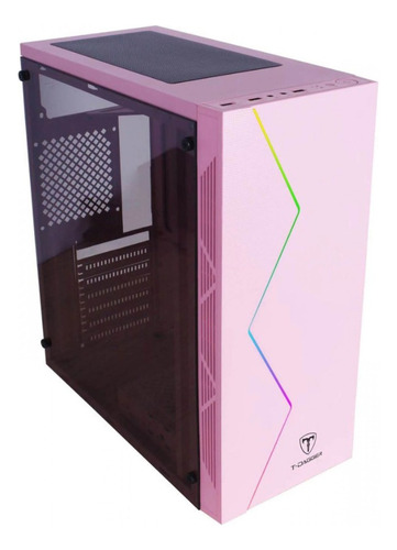 Gabinete Gamer T-dagger P03p Rosa Pink Mid Tower Tgc-p03p