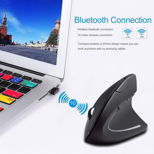 Mouse Vertical Inalámbrico 2.4g Ergonómico, Recargable