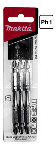 Bit De Torção Ph1 85mm Makita Kit Com 3 Unidades B-21842
