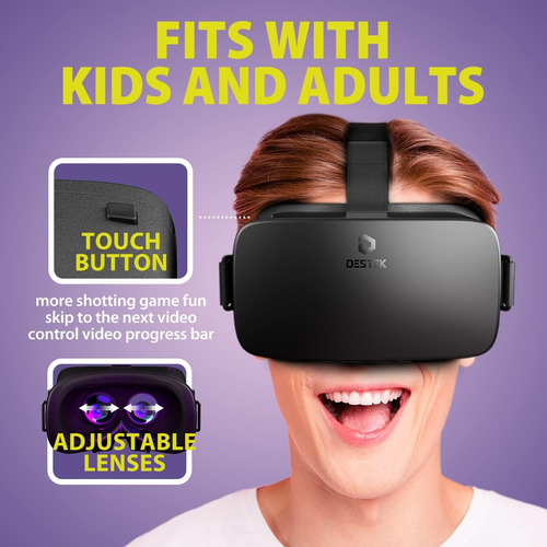 Destek V5 Vr Headset For Phone With Controller, Anti-blue